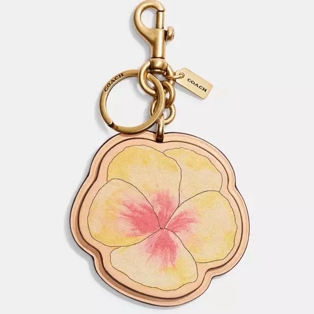 🌺 Coach X Koki Leather Hibiscus Flower Key Fob Chain Keychain 🌺